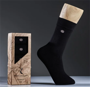 Bambusa lange sokker, sort 5 pk.